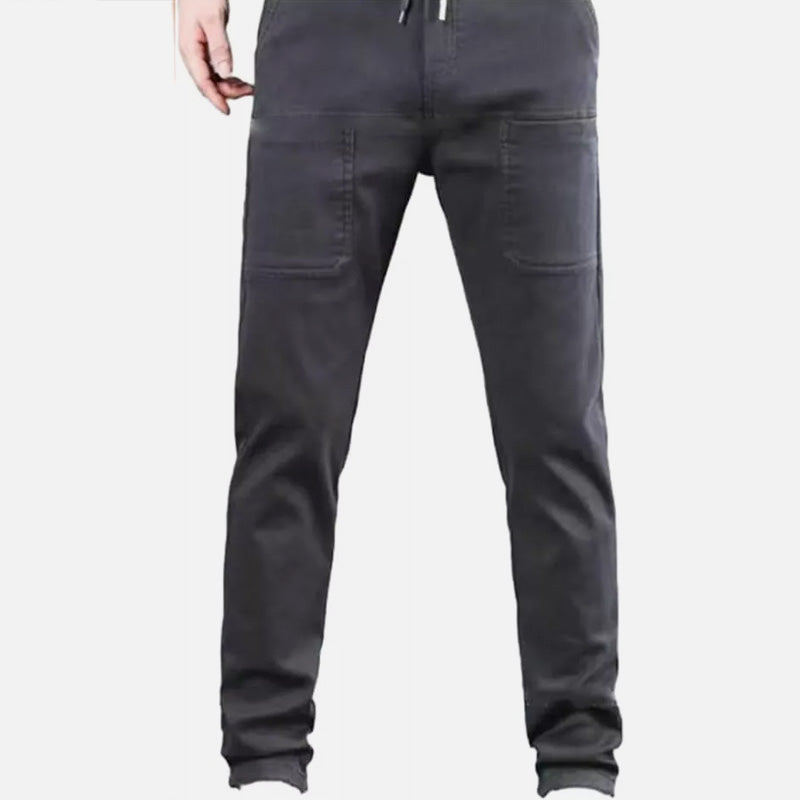 Stretch Cargo Pants With Multiple Pockets And High Stretch Fabric