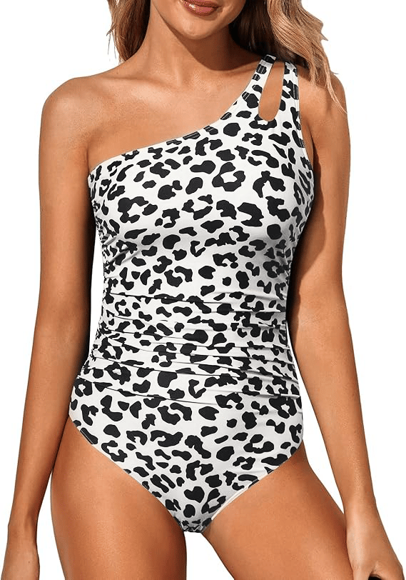 One Shoulder One Piece Swimsuit Stylish Women Beachwear