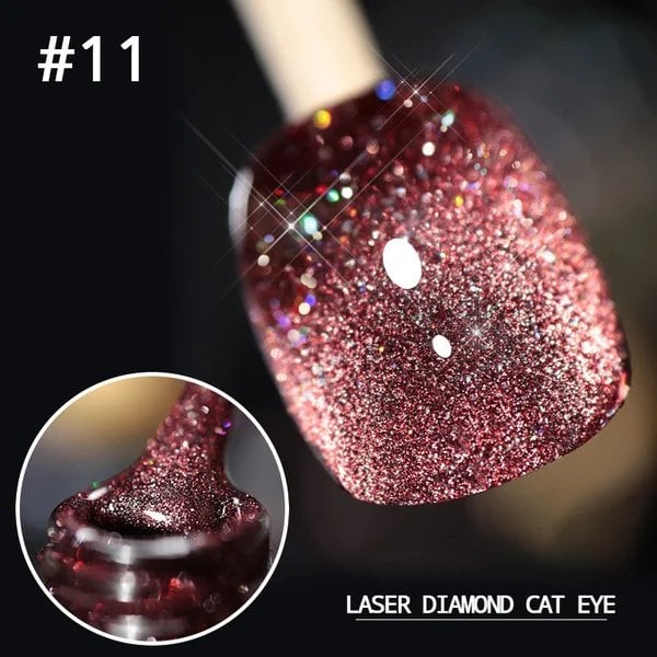 Laser Diamond Cat Eye Nail Polish Stunning Reflective Nail Color