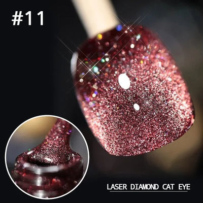 Laser Diamond Cat Eye Nail Polish Stunning Reflective Nail Color