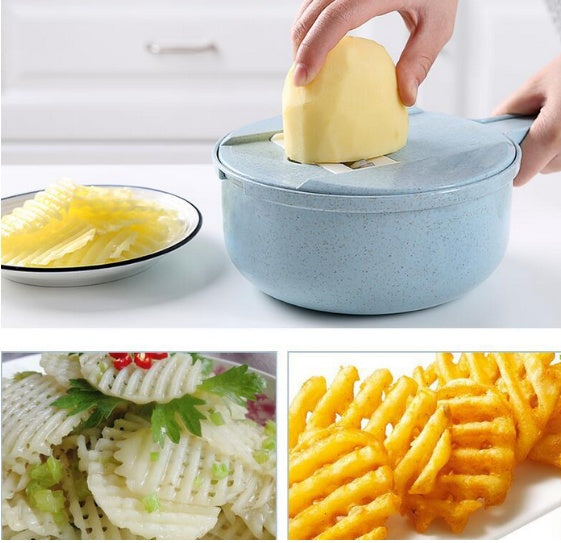 8 In 1 Mandoline Slicer Vegetable Cutter Potato Peeler Grater Strainer