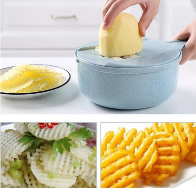 8 In 1 Mandoline Slicer Vegetable Cutter Potato Peeler Grater Strainer