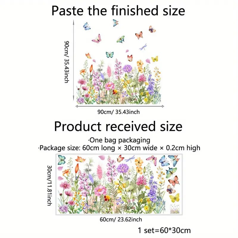 Colorful Floral Window Sticker Bouquet Cut To Size Easily