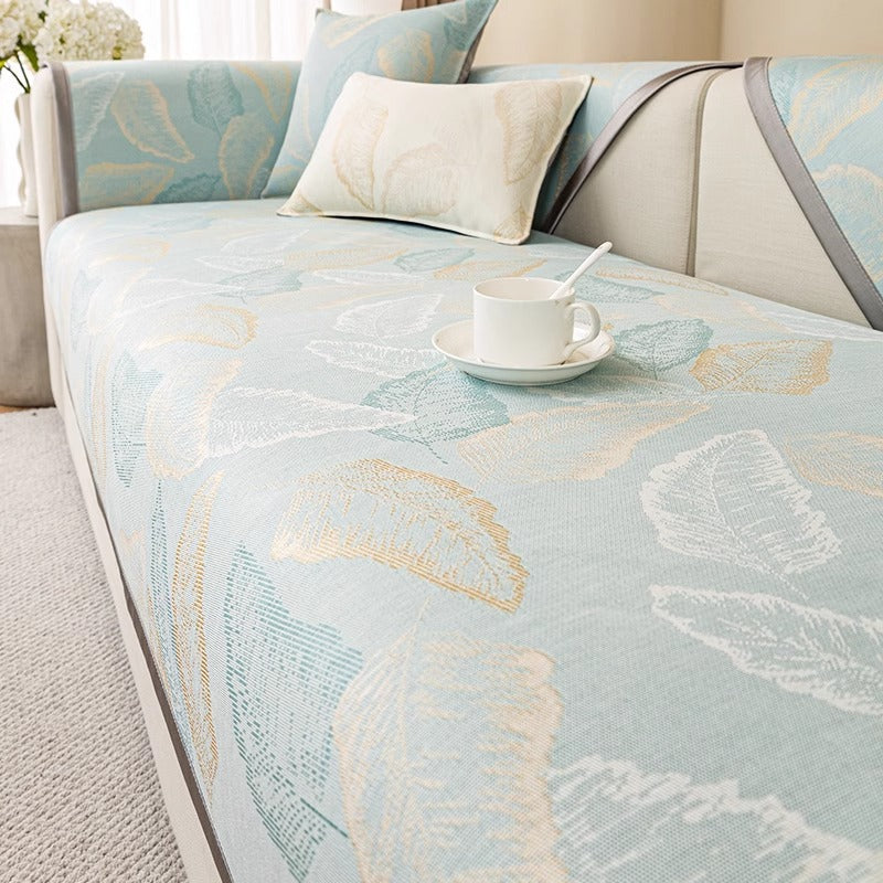 Luxury Sofa Cushion Lightweight Leaf Pattern Decorative Pillow