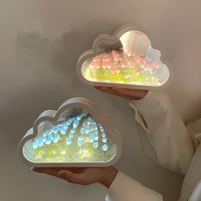 Infinity Tulip Cloud Lamp With Mirror Effect For Modern Decor