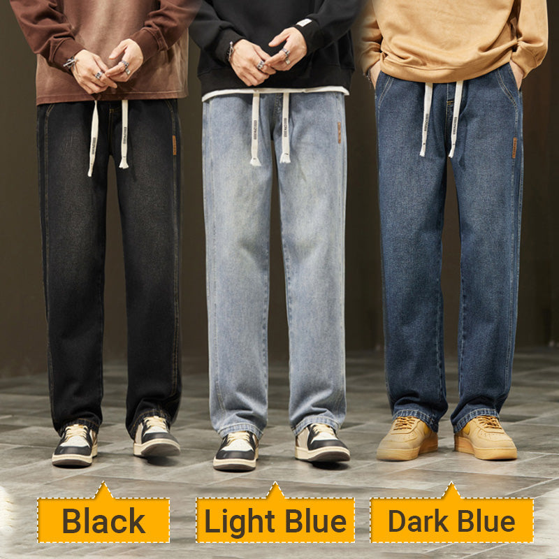 Men's Loose Straight Jeans Comfortable Durable Casual Denim Pants