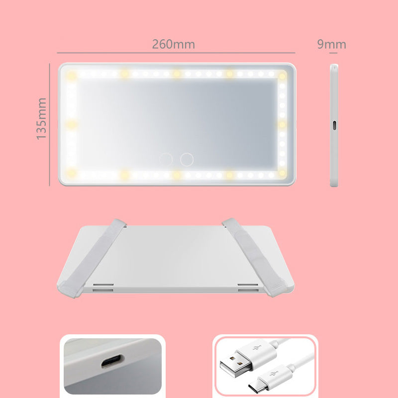 Car Sun Visor Illuminated Makeup Mirror With Long Lasting Battery