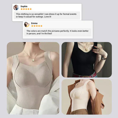 Women's Thermal Tank Tops With Built-In Support Bra Comfortable Fit