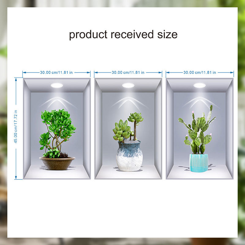 Simulated Plant Flowers 3D Photo Frame Wall Sticker Decoration