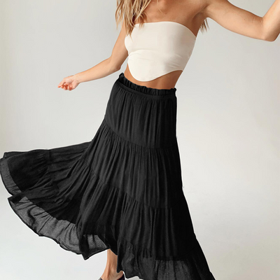 Casual Midi Skirt Women Elegant Comfortable Long Length Design