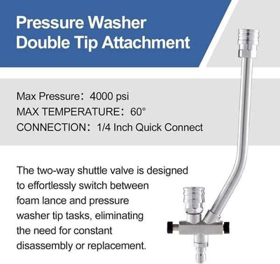 Foam Cannon Dual Connector Accessory For Efficient Car Washing
