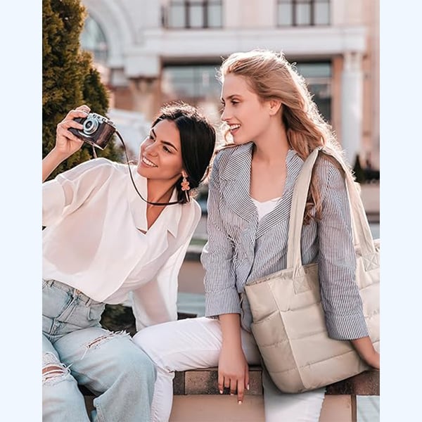 Lightweight Puffy Tote Bag Spacious Durable Everyday Carry Bag