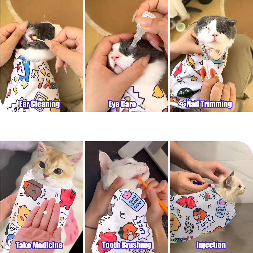 Cat Grooming Restraint Wrap For Easy Safe Pet Handling