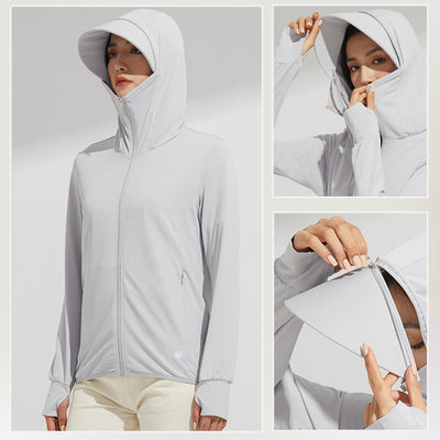 Detachable Large Brim UPF 50+ Sun Protection Clothing Ice Silk