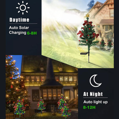 Solar Christmas Tree Lights Outdoor Waterproof LED Decorations