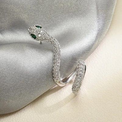 Snake-Shaped Silver Ear Clip Elegant Unique Jewelry Accessory