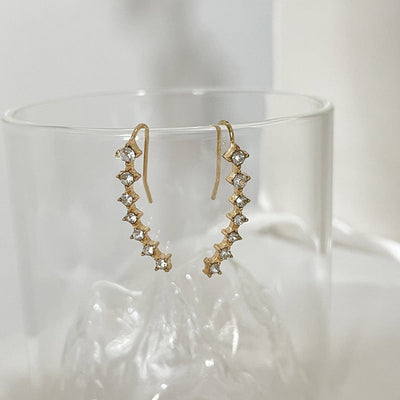 Seven Star Elegant Diamond Stud Earrings For Women