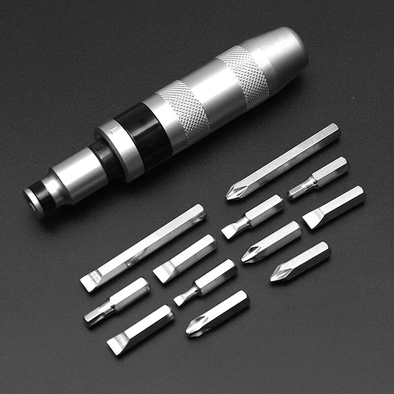 Impact Screwdriver Set With Hammer Heads And Storage Box