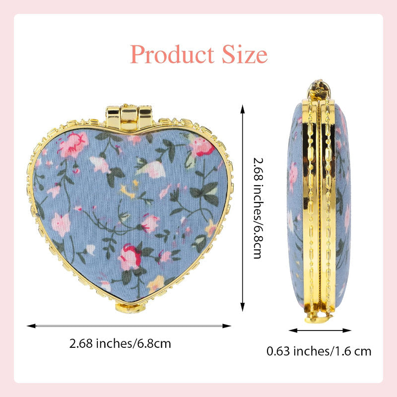 Retro Style Compact Double Sided Folding Mirror For Travel
