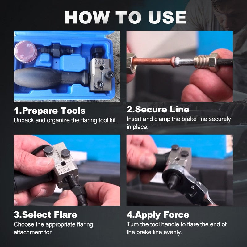 Automotive Brake Pipe Flaring Tool Kit For Professional Repairs