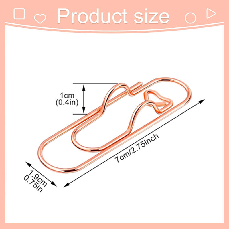 Metal Heart Pen Clip Multifunctional Stylish Office Accessory