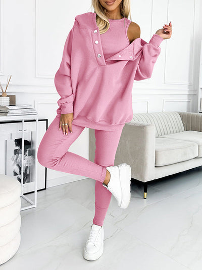 Hooded Sweatshirt Suit Casual Comfortable Stylish Outfit Set