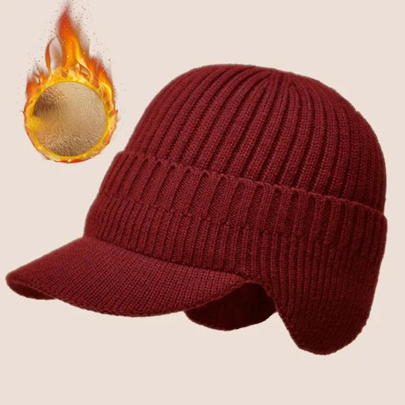 Knitted Winter Hat With Elastic Ear Protection For Outdoor Riding