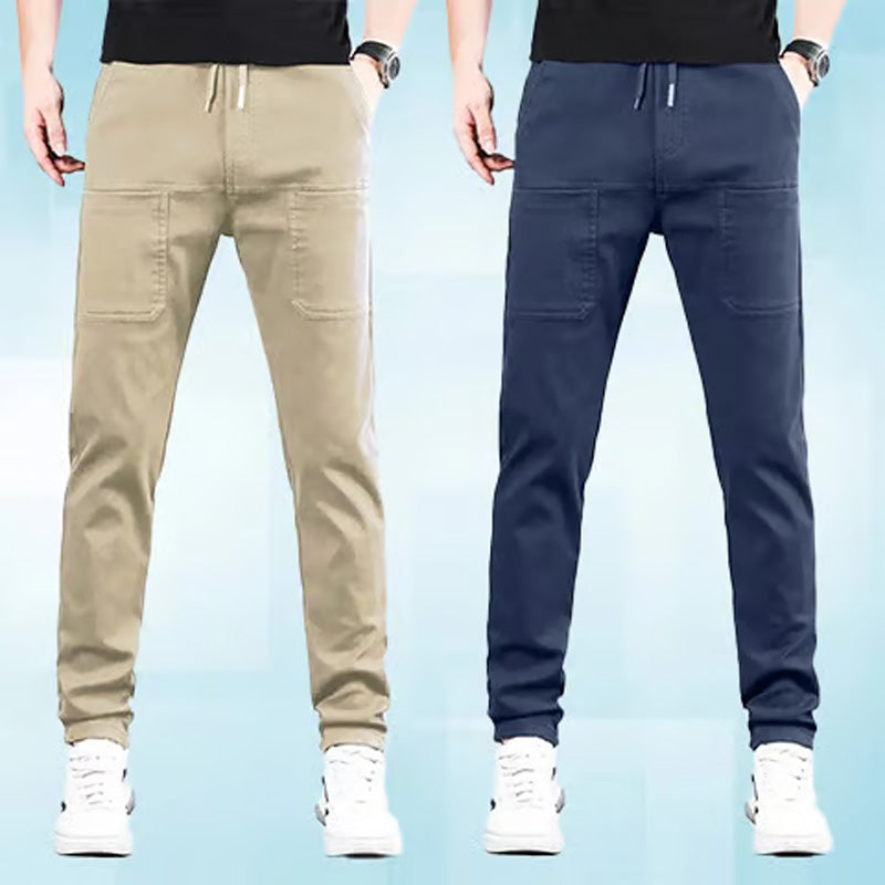 Stretch Cargo Pants With Multiple Pockets And High Stretch Fabric