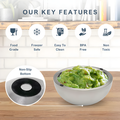 Insulated Cooling Bowl For Food And Drink Temperature Control
