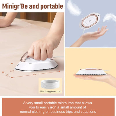 Dual Voltage Travel Iron Compact Lightweight Portable For Trips