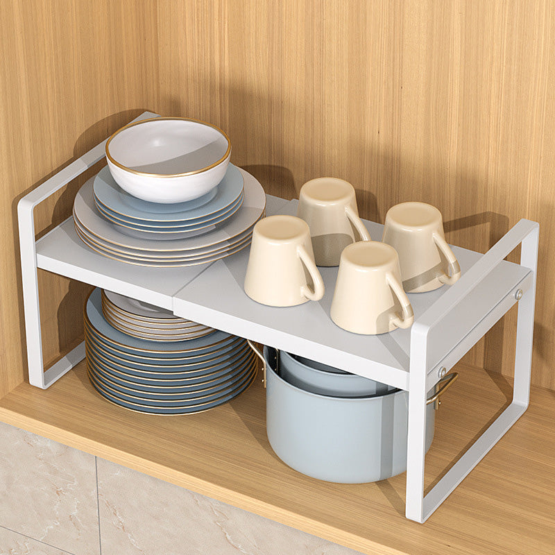 Retractable Cabinet Rack With Layered Storage For Organizing