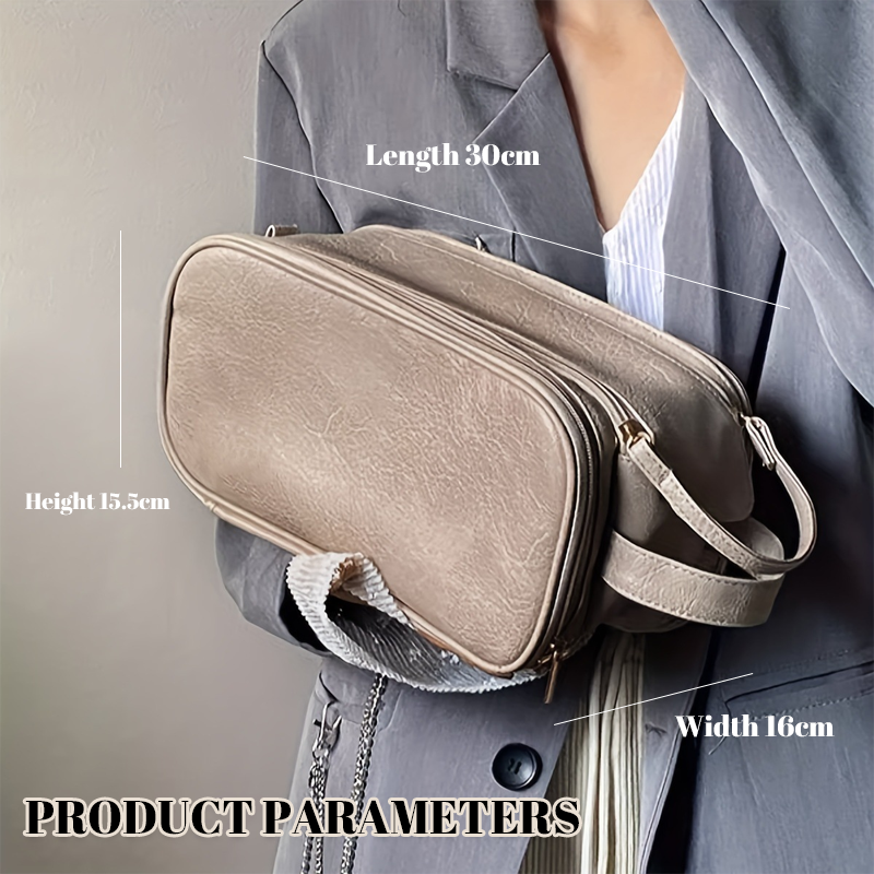 Women's Leather Cosmetic Bag Multifunctional Organizer Pouch
