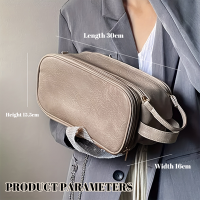 Women's Leather Cosmetic Bag Multifunctional Organizer Pouch