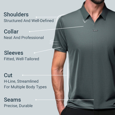 Men’s Casual Lapel T-shirt Wrinkle-Free Breathable Summer Tee