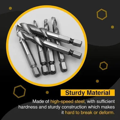 Thread Tap Drill Bits Set 6 Pieces For Precision Tapping