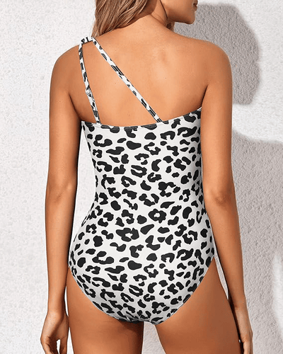 One Shoulder One Piece Swimsuit Stylish Women Beachwear