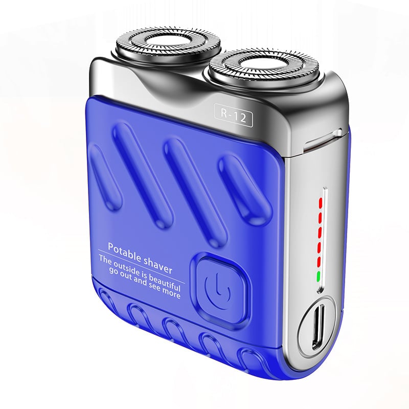 Portable Electric Shaver Dual Ring Rotary Cordless Razor