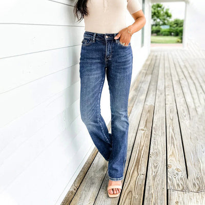 High Stretch Tummy Control Jeans Slim Fit Comfortable Denim
