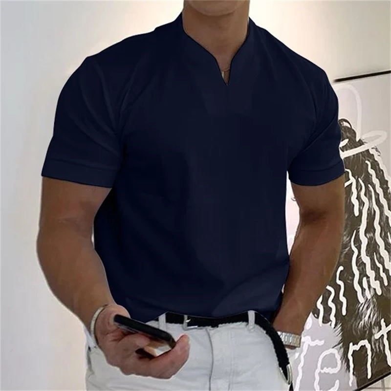 Men's Short Sleeve Fitness T-shirt Business Casual Athletic Tee