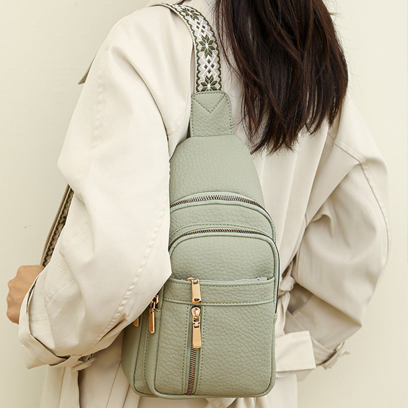 Women's Vintage PU Leather Chest Bag Stylish And Durable Design