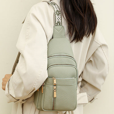 Women's Vintage PU Leather Chest Bag Stylish And Durable Design