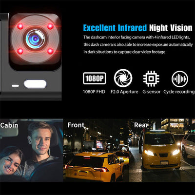 1080P Dash Camera For Cars With Night Vision And Loop Recording
