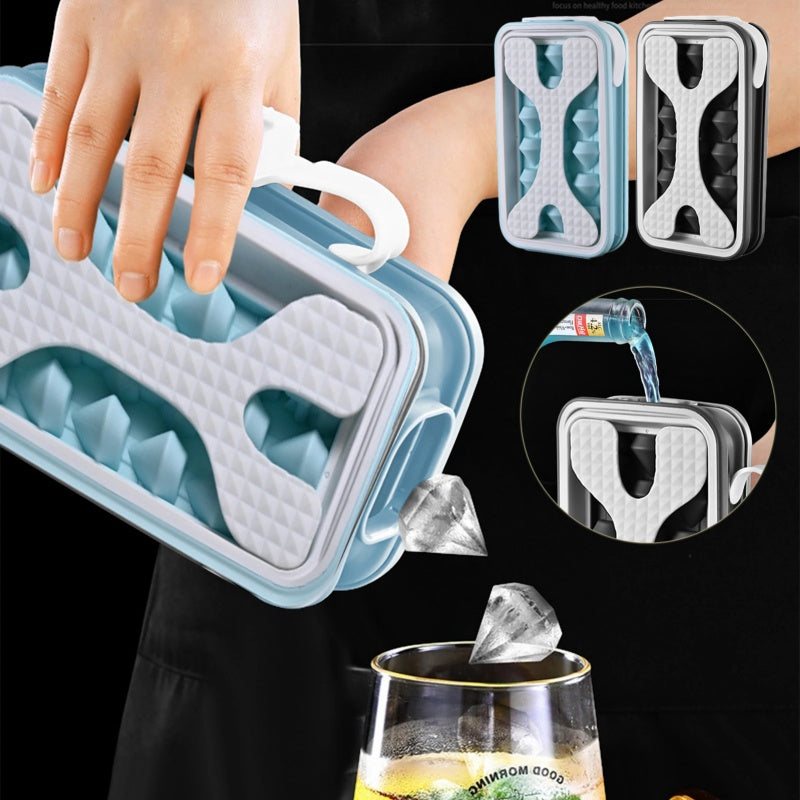 2in1 Portable Silicone Ice Cube Tray Ice Ball Mold Maker