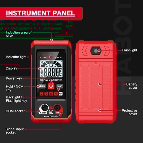 Digital Multimeter Professional Portable Electrical Tester Meter