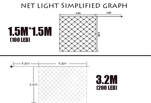 Net Mesh Waterproof LED String Lights For Outdoor Decoration