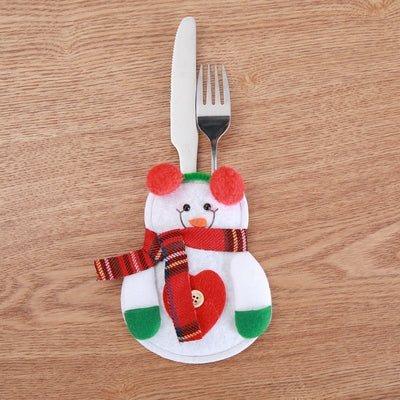 Christmas Cutlery Holder 8 Pieces Festive Tableware Caddy Set
