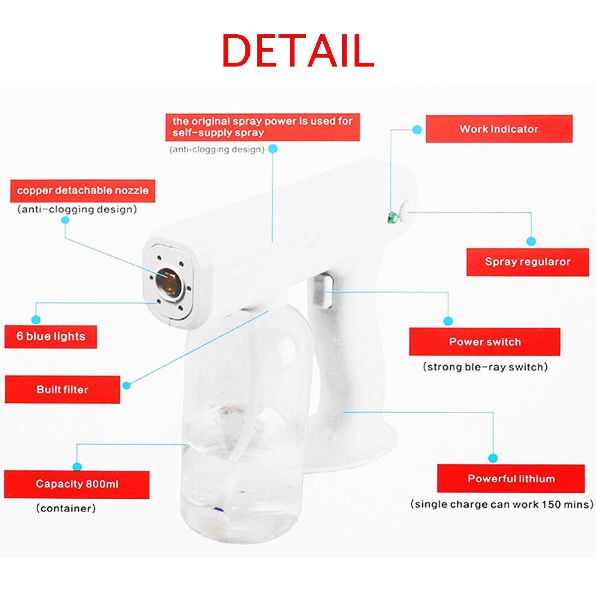 Rechargeable Atomization Disinfection Spray For Efficient Sanitizing