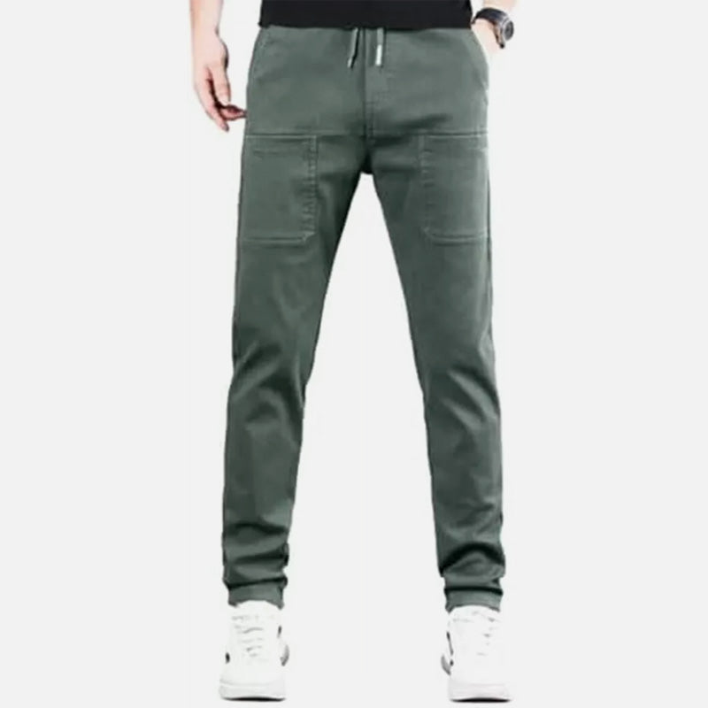 Stretch Cargo Pants With Multiple Pockets And High Stretch Fabric