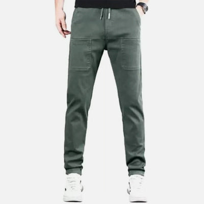 Stretch Cargo Pants With Multiple Pockets And High Stretch Fabric