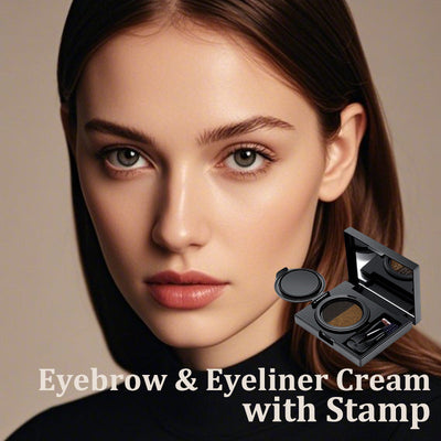 Eyebrow And Eyeliner Cream With Stamp For Precise Makeup